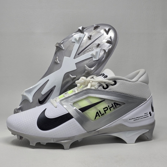 Nike Alpha Menace 4 Pro Men\'s Football Cleats White/Photon FD7037-100 Sz 10 New main image 9